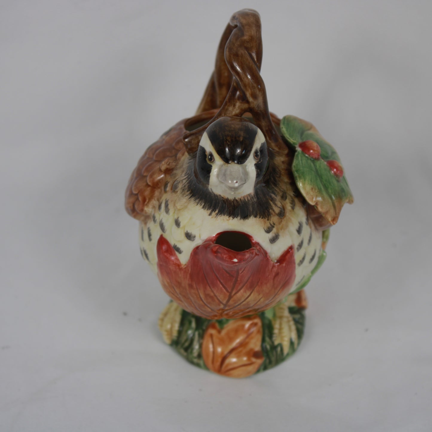 Fitz and Floyd Huntington Handcrafted Bird Pitcher - Harvest Ceramic Creamer