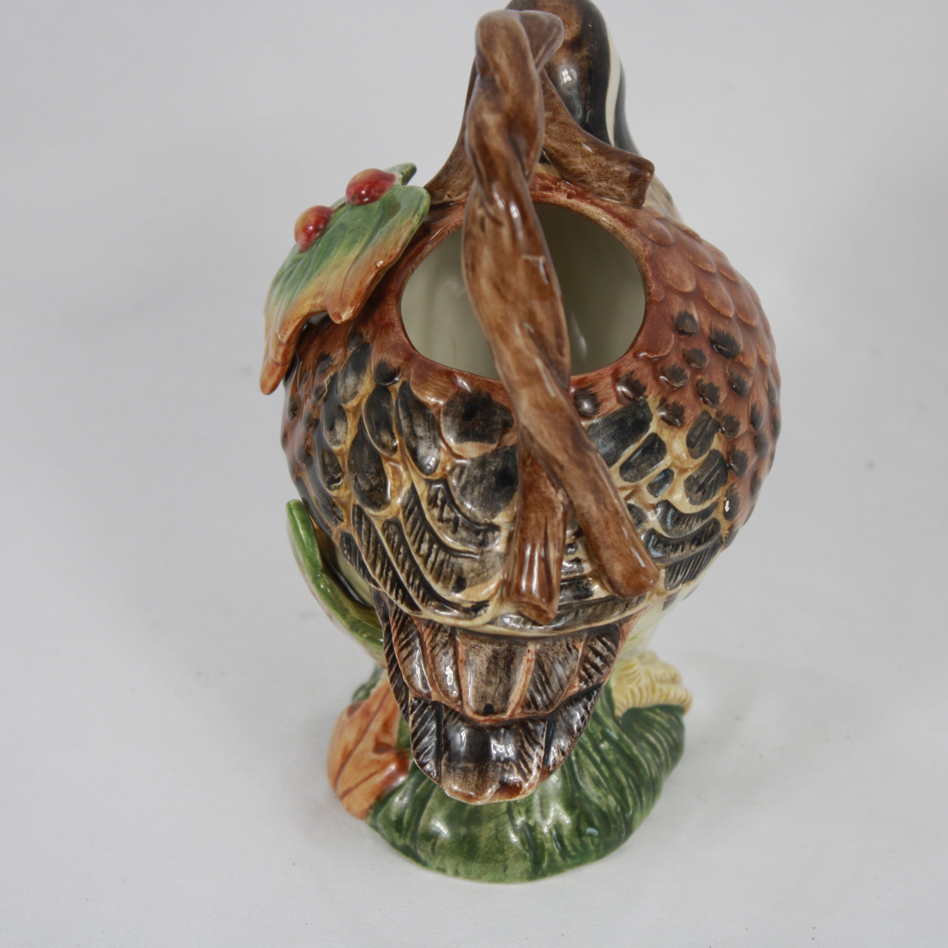 Fitz and Floyd Huntington Handcrafted Bird Pitcher - Harvest Ceramic Creamer