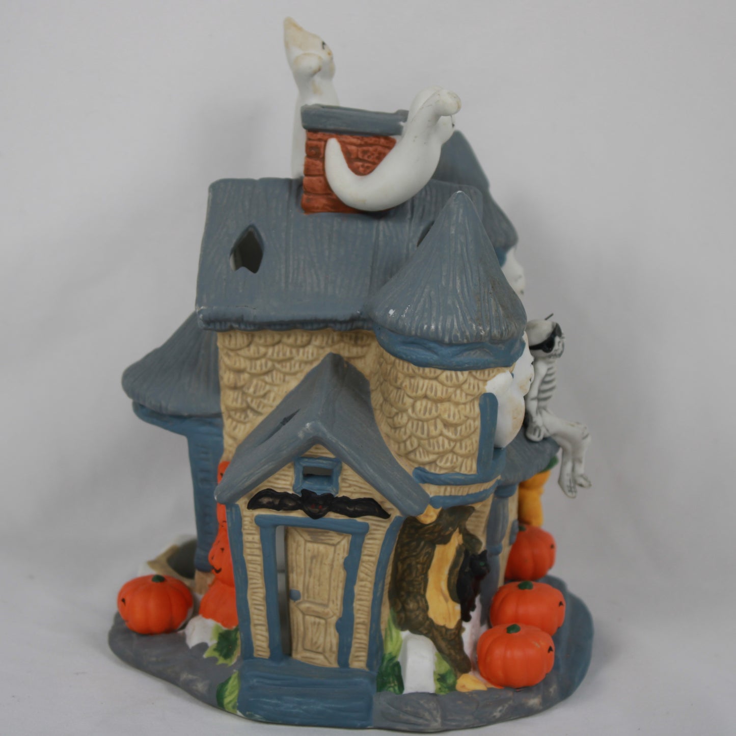 PartyLite Spooky Mansion Ceramic Votive Tealight Holder - Halloween Village Decor