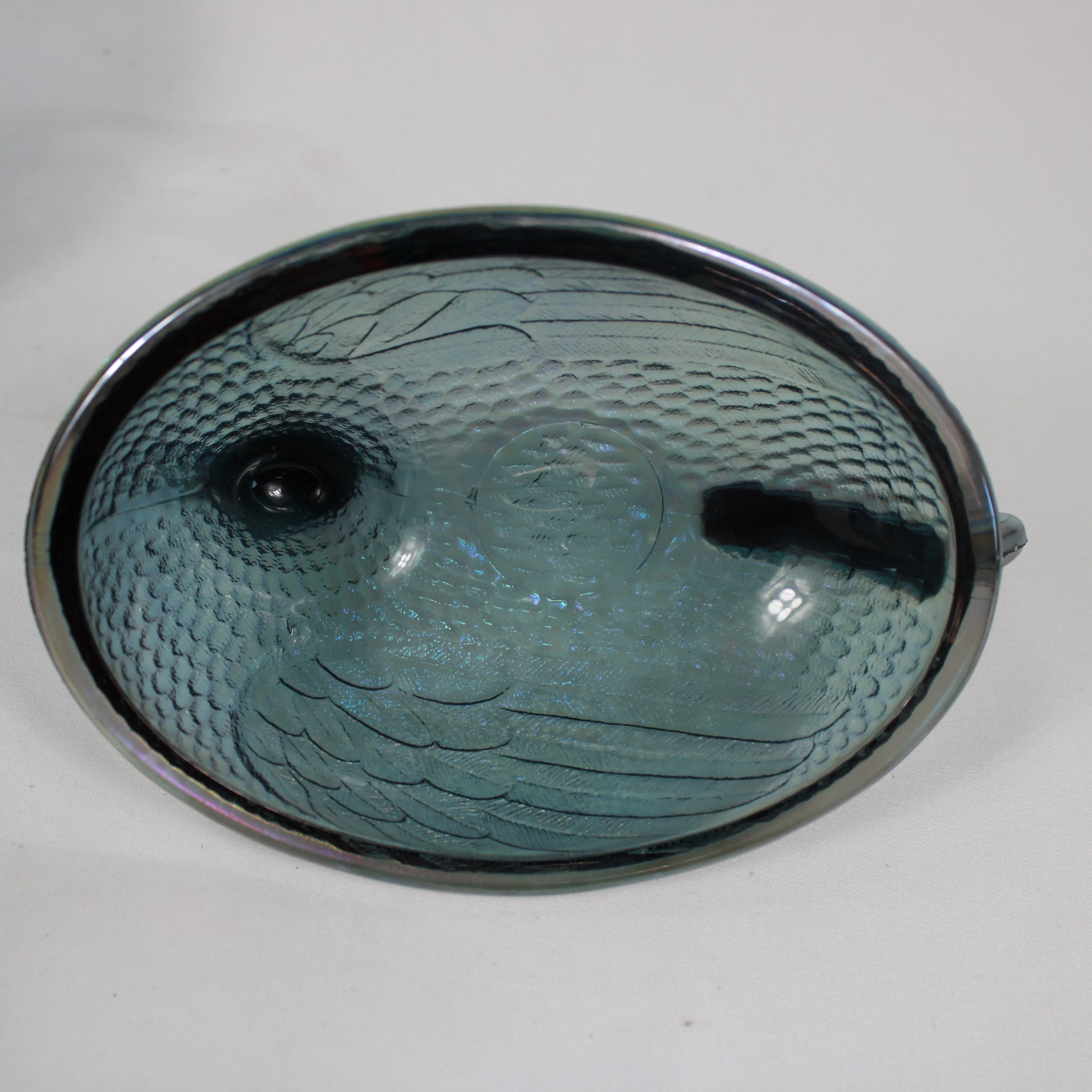Indiana Glass Blue Carnival Hen on Nest Covered Dish