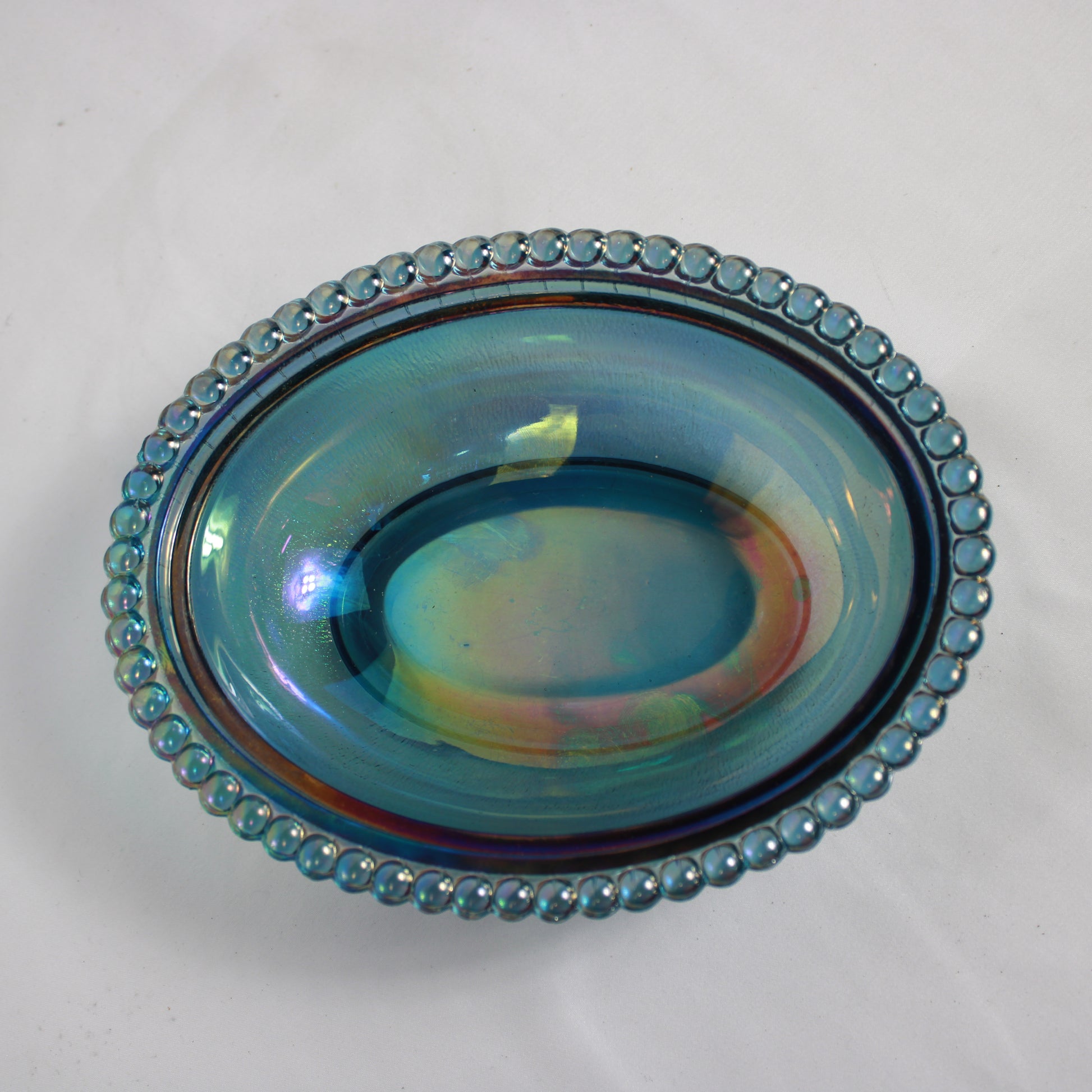 Indiana Glass Blue Carnival Hen on Nest Covered Dish