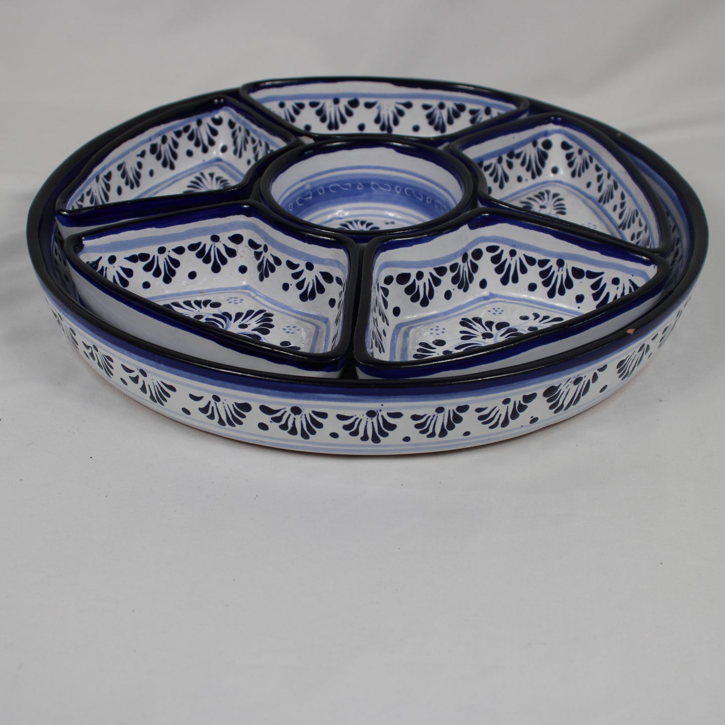 Mexican Talavera Pottery 7-Piece Appetizer & Dip Set - Puebla, Mexico