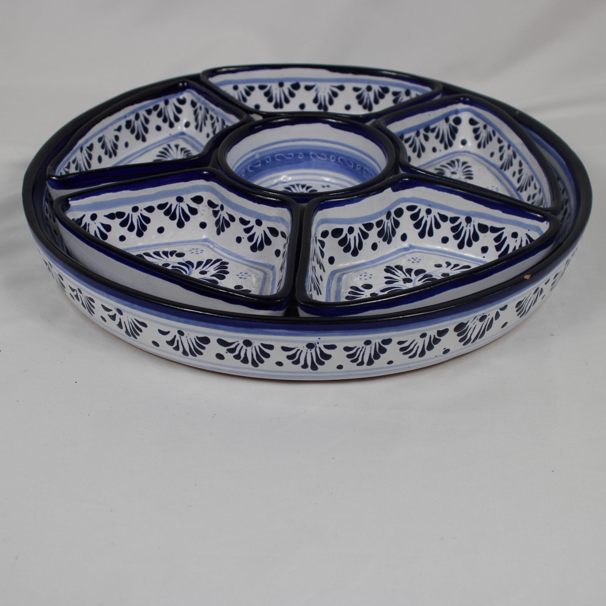 Mexican Talavera Pottery 7-Piece Appetizer & Dip Set - Puebla, Mexico
