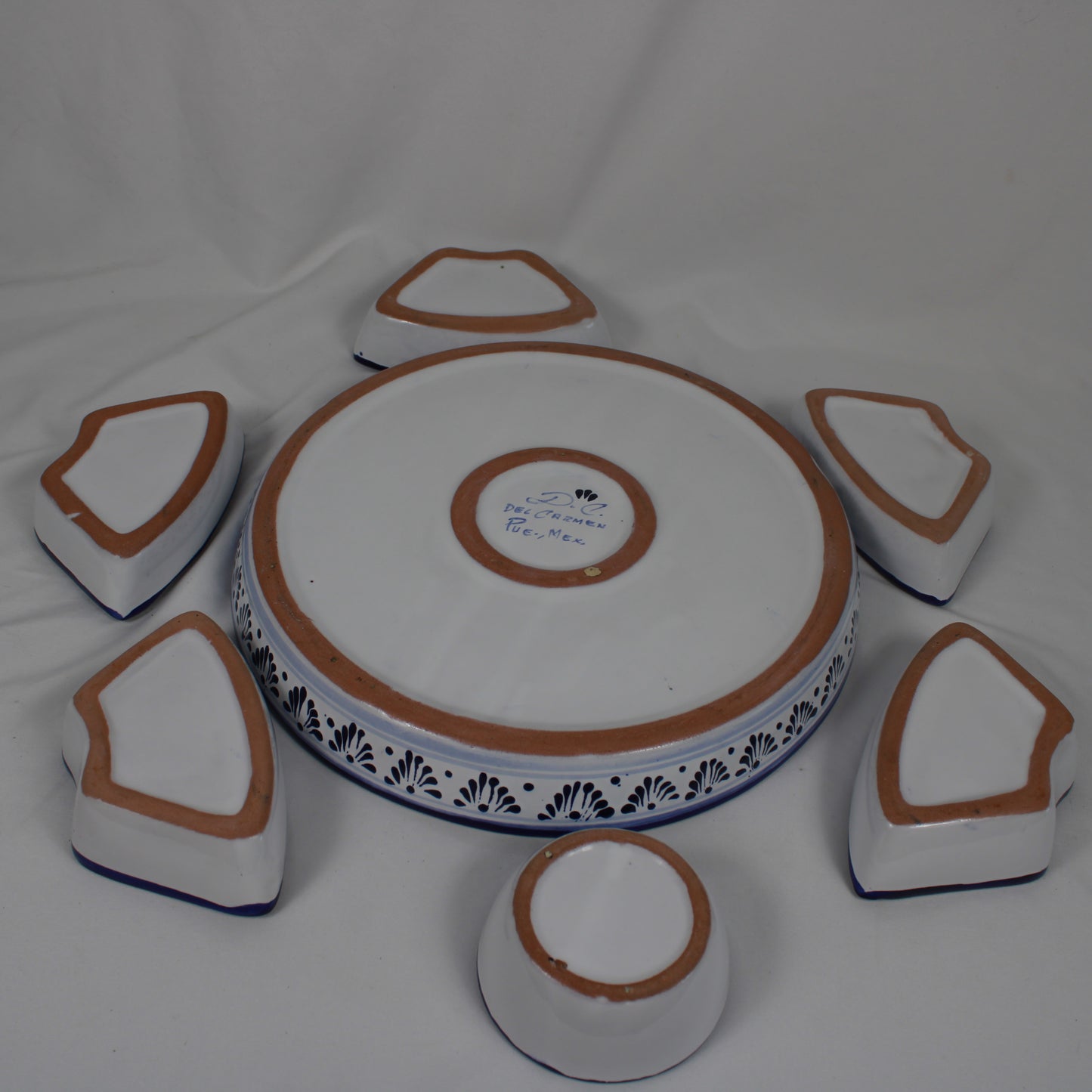 Mexican Talavera Pottery 7-Piece Appetizer & Dip Set - Puebla, Mexico