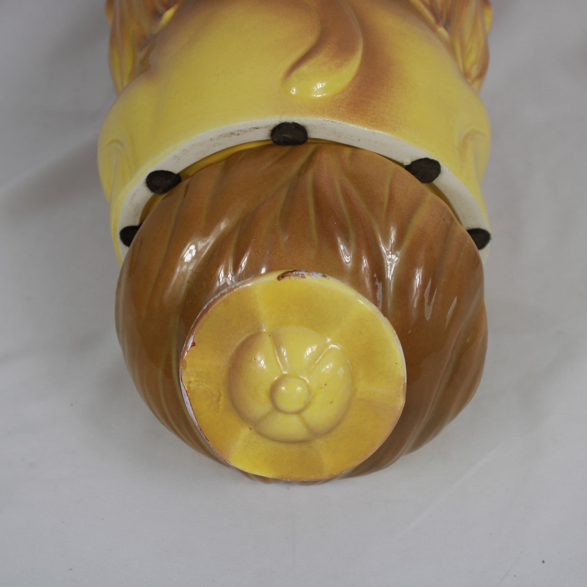 Vintage Ceramic Lion Cookie Jar Made in Japan, Mid-Century Sailor Hat Canister