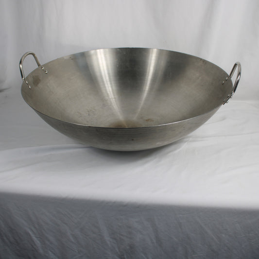 Commercial Grade Heavy Duty Stainless Steel Round Bottom Wok with Handles