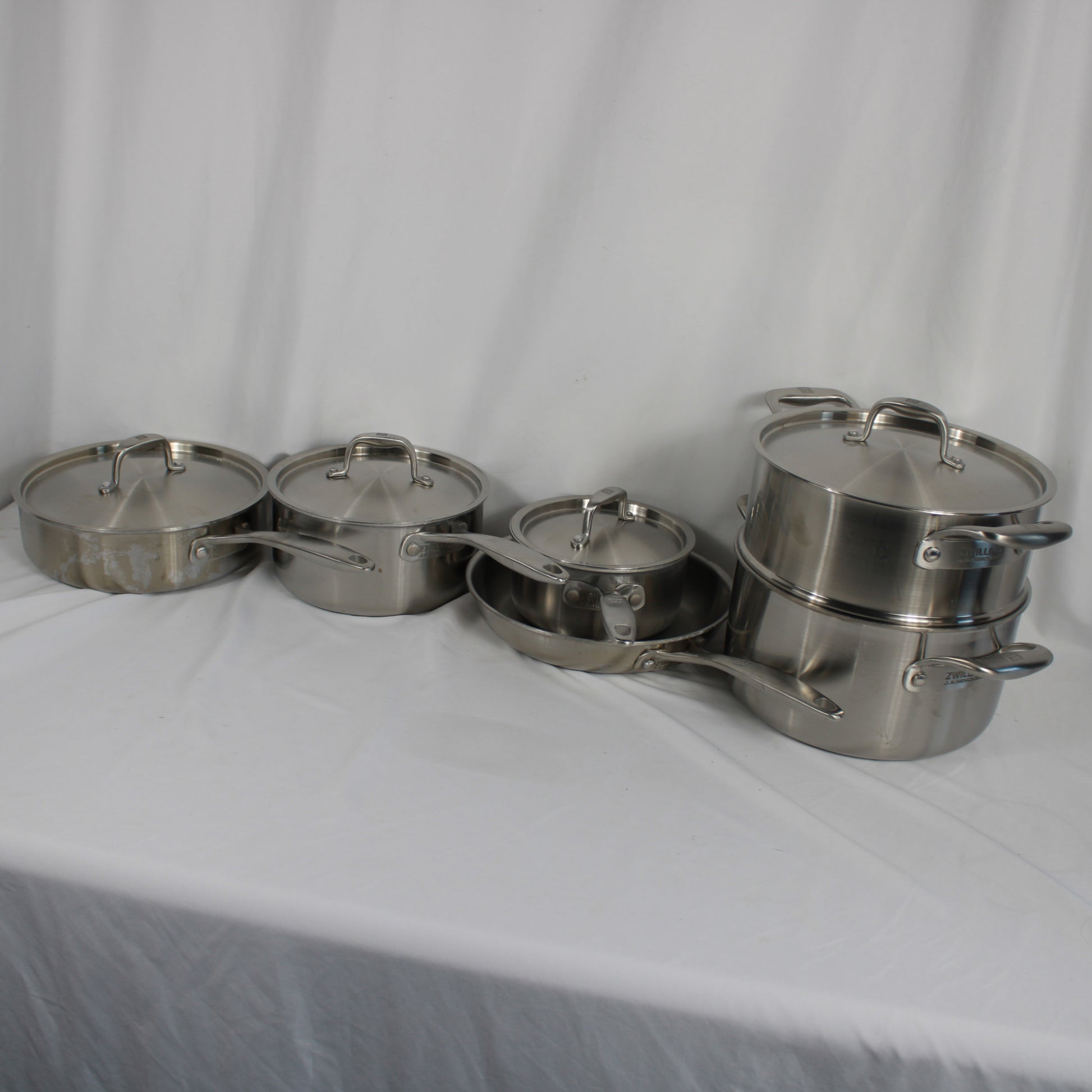 Zwilling J.A. Henckels 3-Ply Stainless Steel Cookware Set with Lids