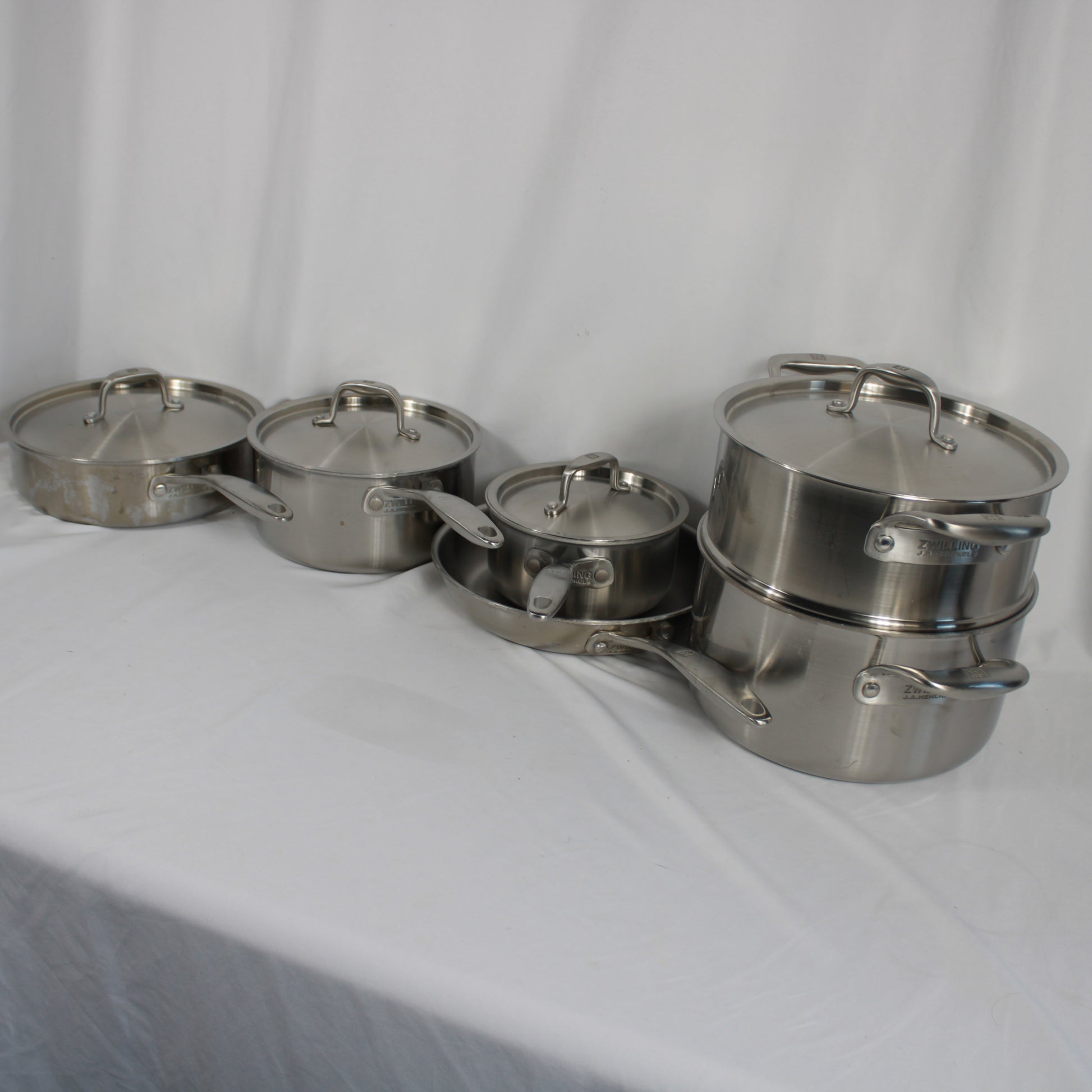 Zwilling J.A. Henckels 3-Ply Stainless Steel Cookware Set with Lids