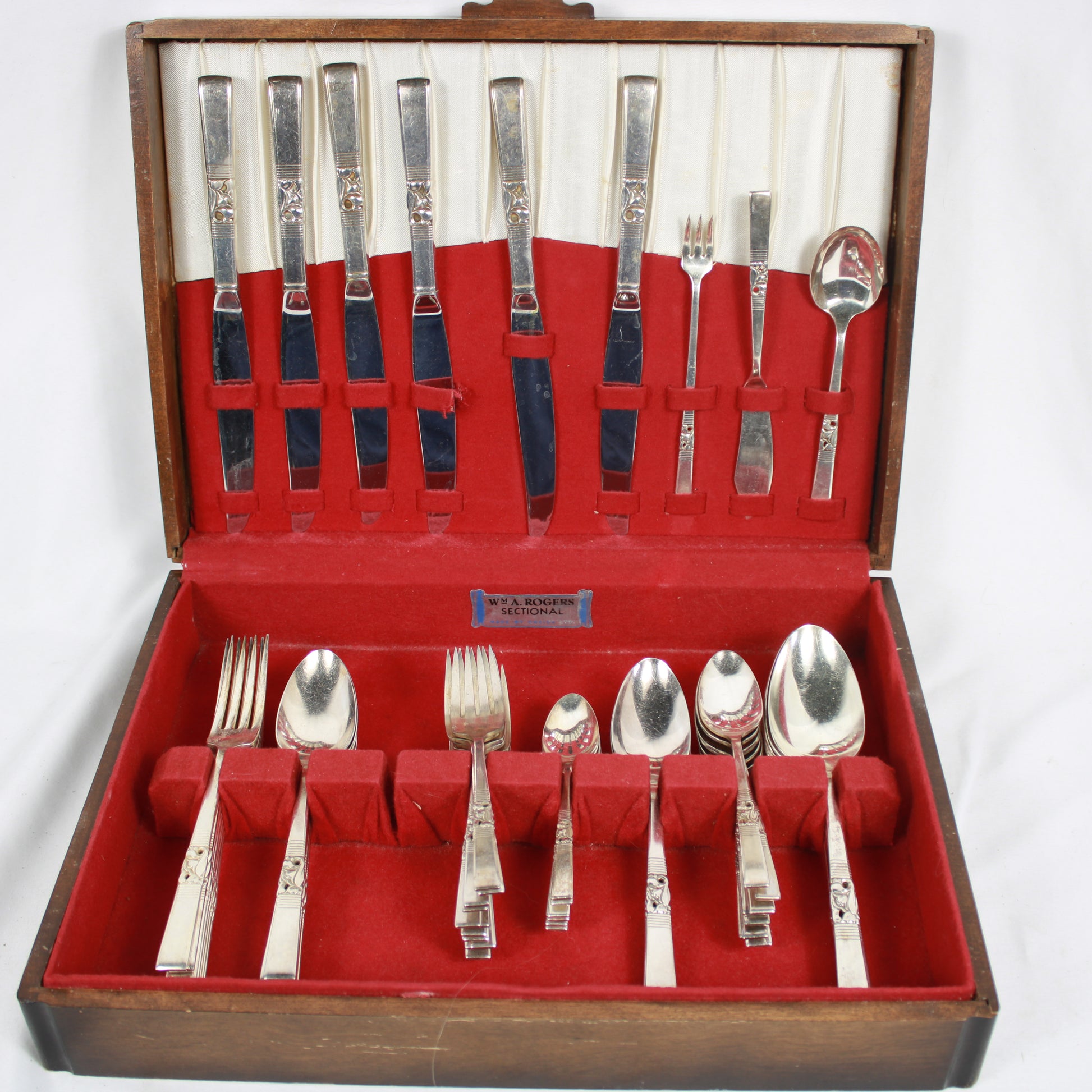 Oneida Community Silverplate Flatware Set with Fitted Wooden Tarnish Chest