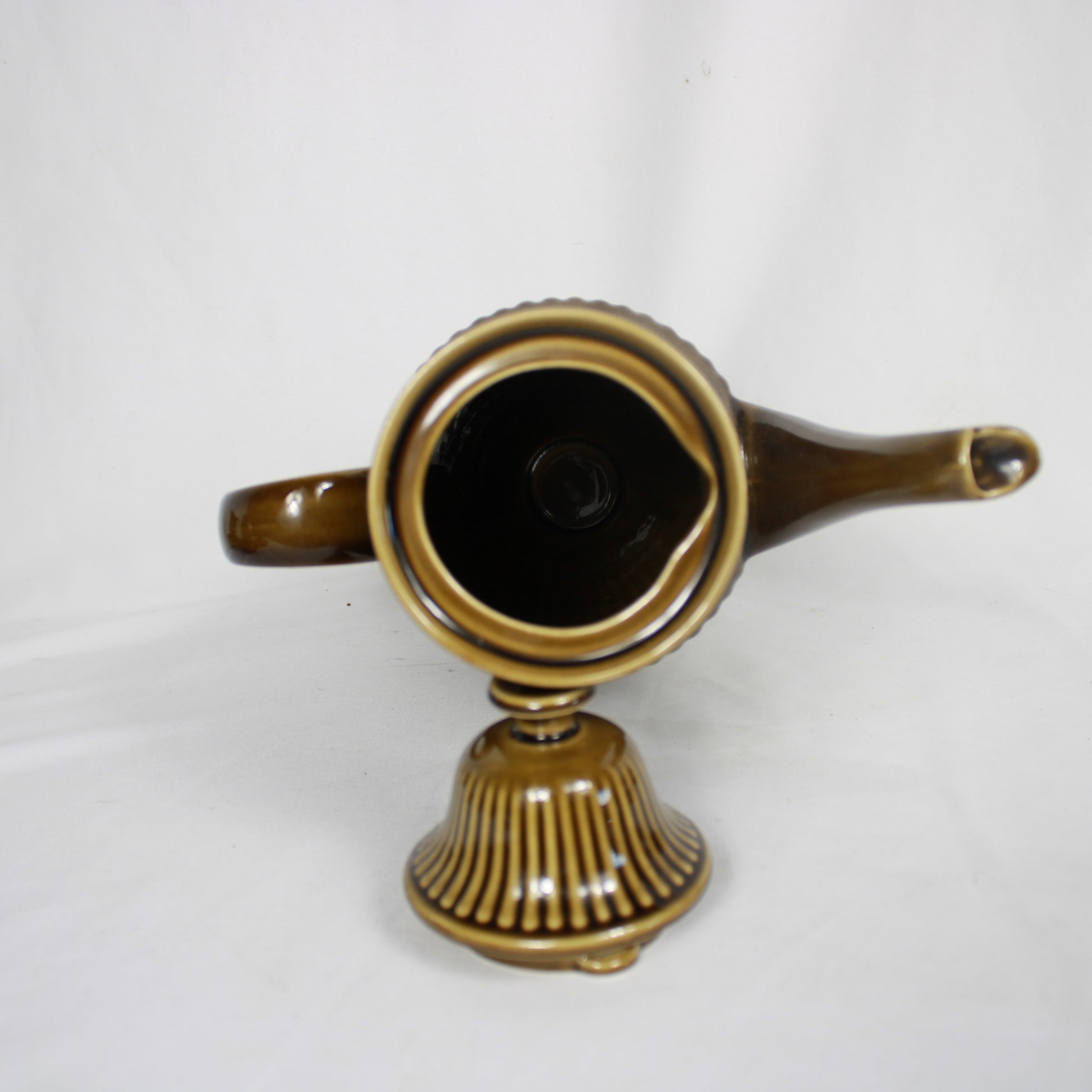 Carlton Ware English Pottery Brown Fluted Coffee Set - 12 Pieces