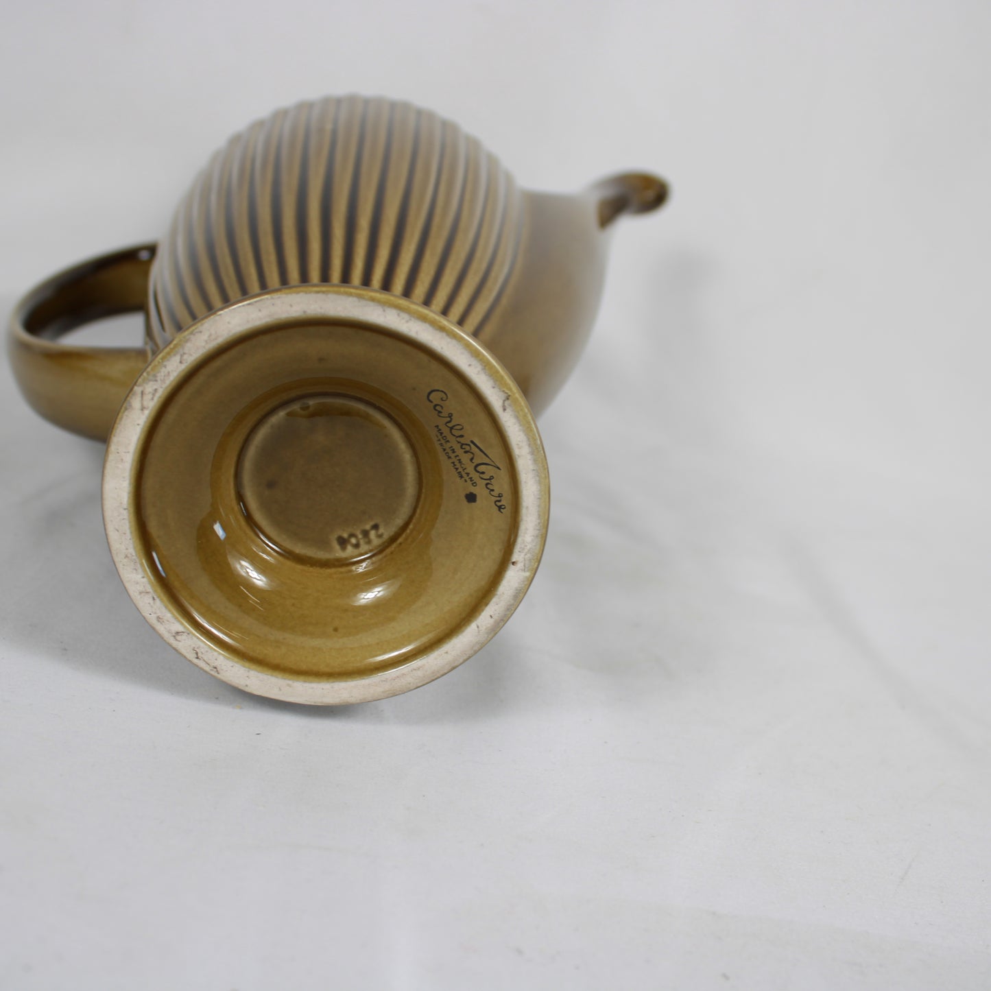 Carlton Ware English Pottery Brown Fluted Coffee Set - 12 Pieces