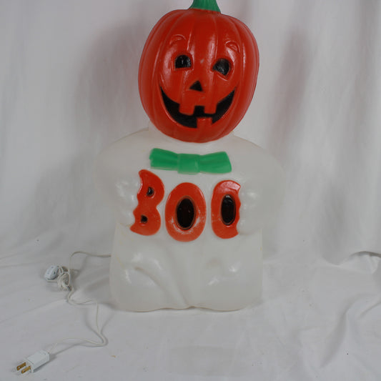 Halloween Pumpkin Head Ghost Blow Mold Light Up Yard Decor