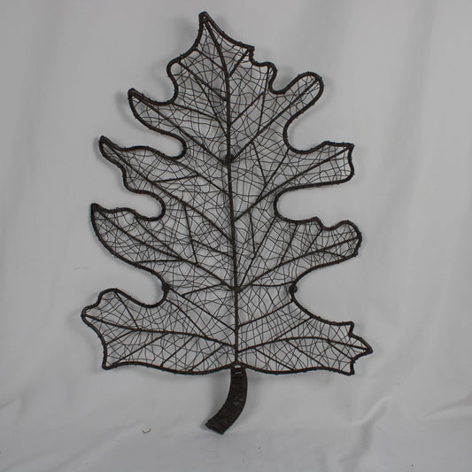 Rustic Dark Metal Wire Oak Leaf Wall Art Decor