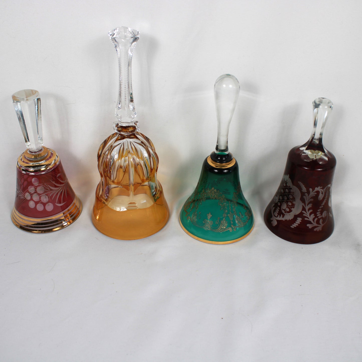 European Art Glass Bell Collection – Set of 4