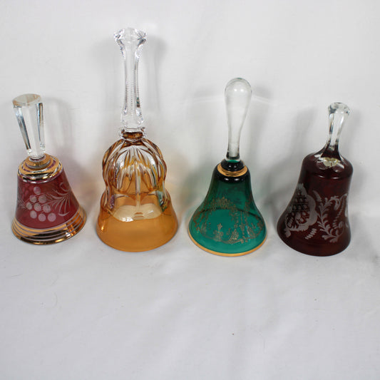 European Art Glass Bell Collection – Set of 4