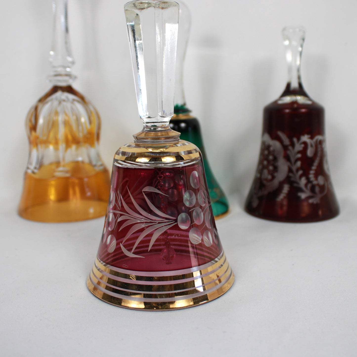 European Art Glass Bell Collection – Set of 4