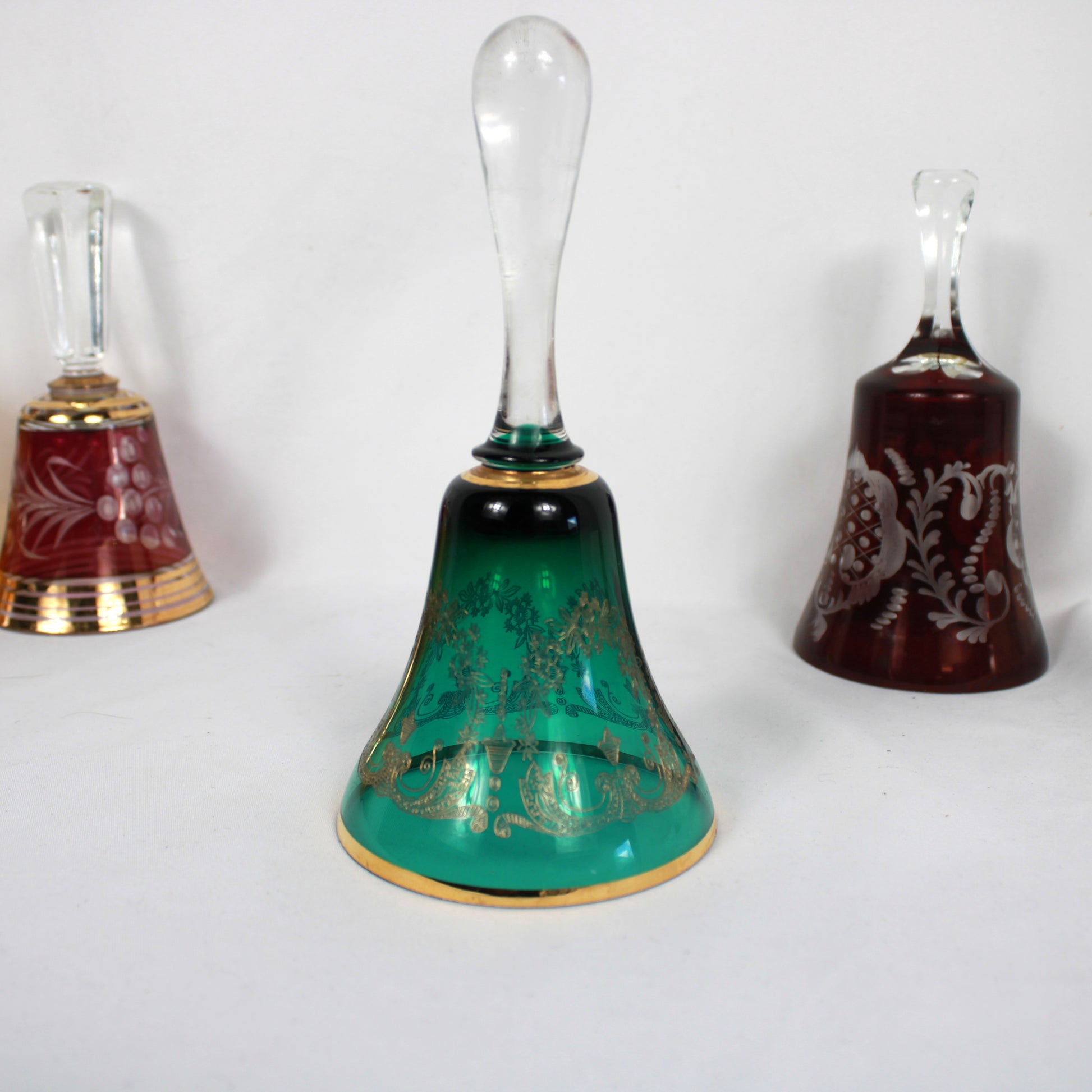 European Art Glass Bell Collection – Set of 4