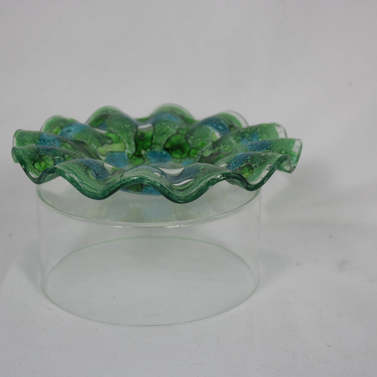 Fused Glass Ruffled Accent Bowl