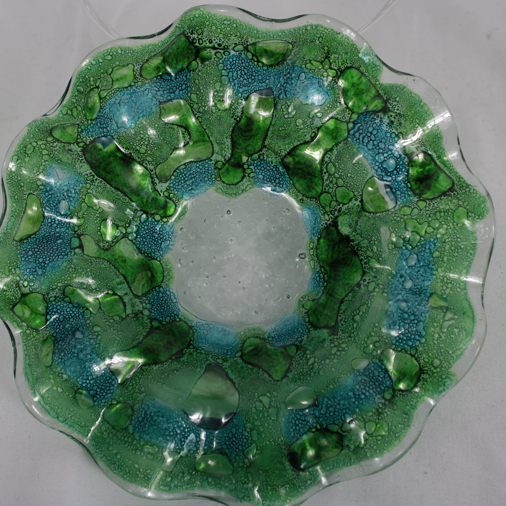 Fused Glass Ruffled Accent Bowl