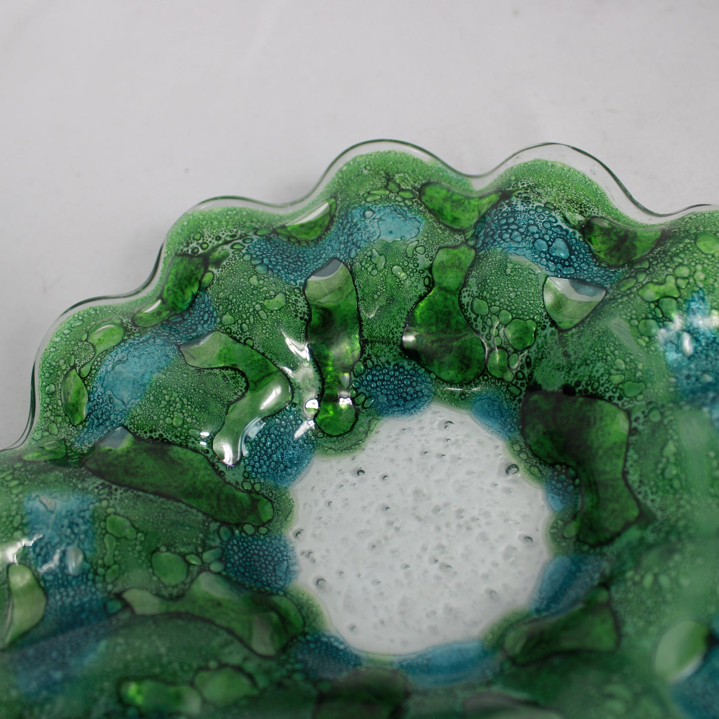 Fused Glass Ruffled Accent Bowl