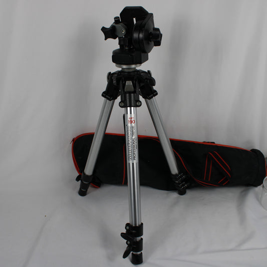 Manfrotto Art 190 Professional Tripod with #128LP Fluid Head & Carrying Case