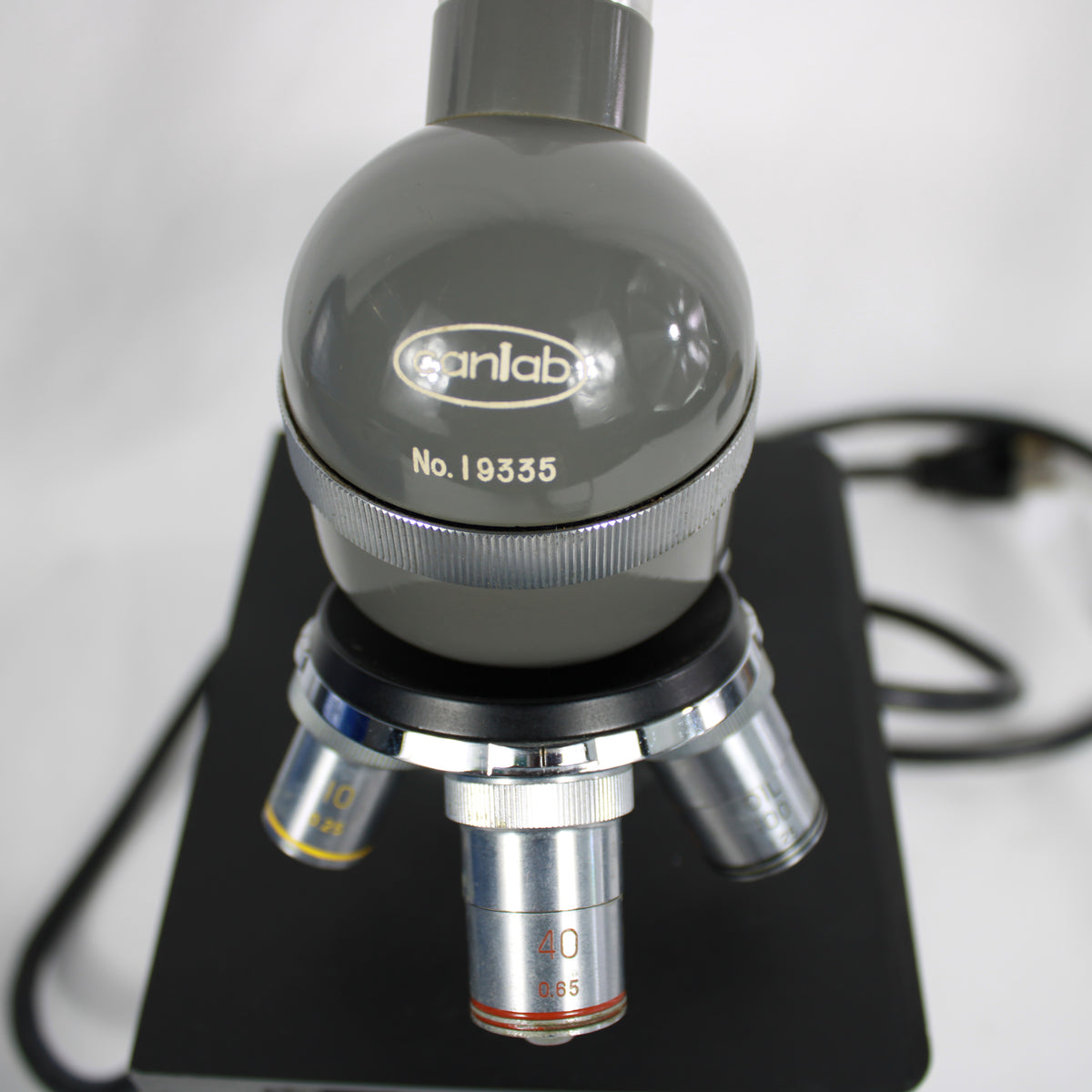 Vintage Canlab Monocular Laboratory Microscope with Hard Case & Accessories