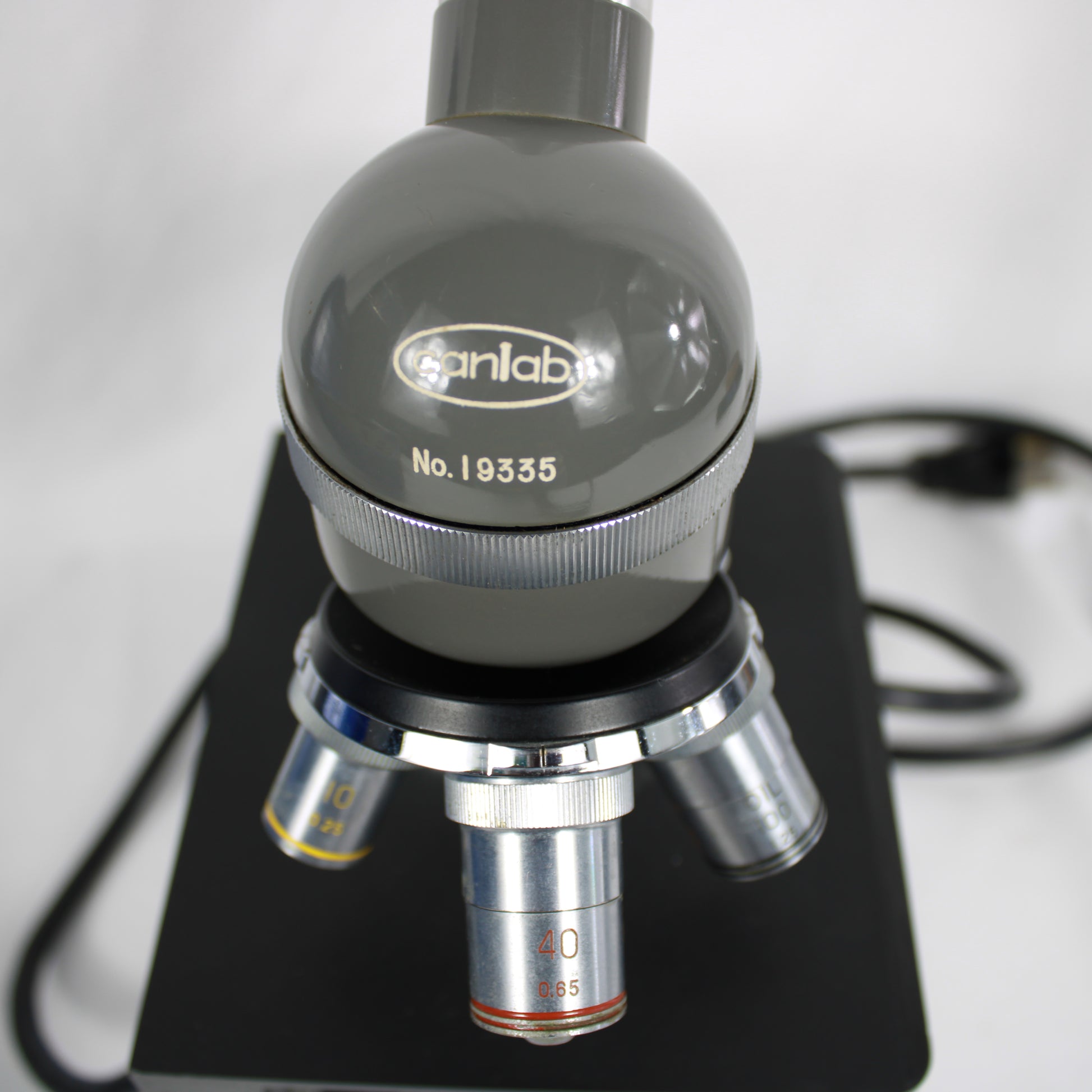 Vintage Canlab Monocular Laboratory Microscope with Hard Case & Accessories