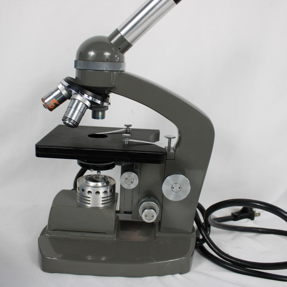 Vintage Canlab Monocular Laboratory Microscope with Hard Case & Accessories