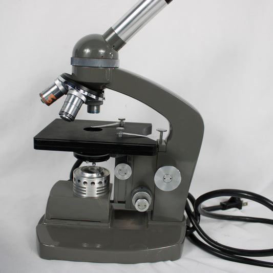 Vintage Canlab Monocular Laboratory Microscope with Hard Case & Accessories