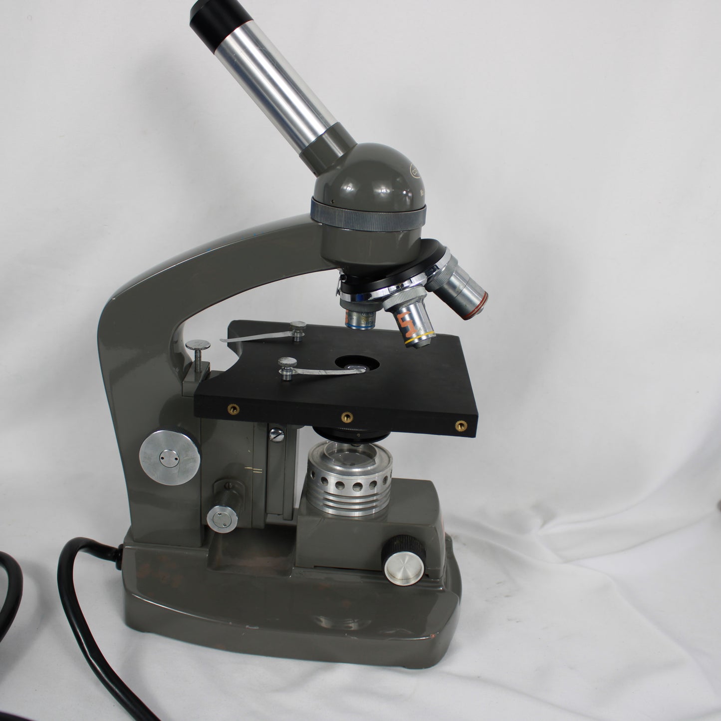 Vintage Canlab Monocular Laboratory Microscope with Hard Case & Accessories