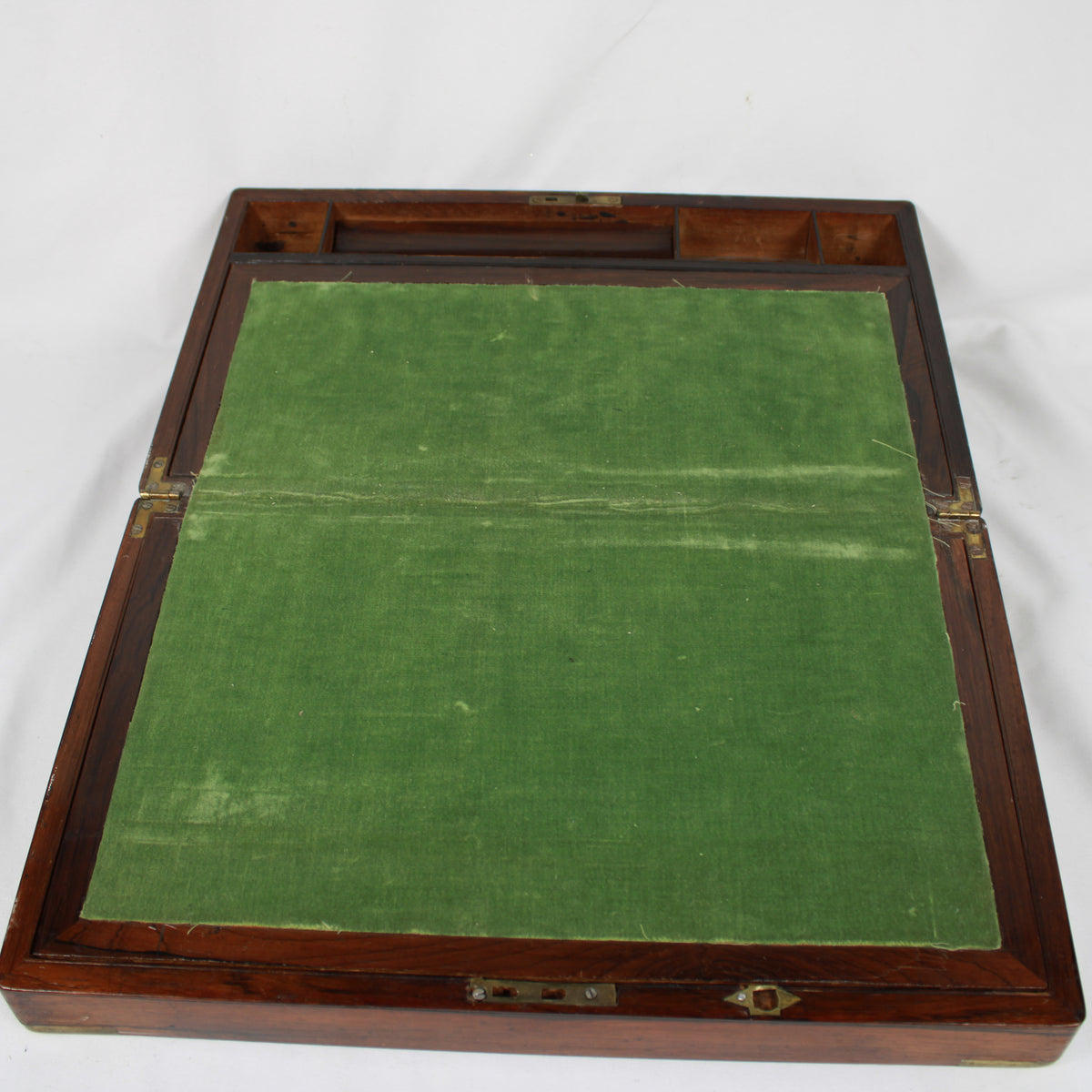 Antique 19th Century Rosewood Brass Bound Lap Writing Desk Slope