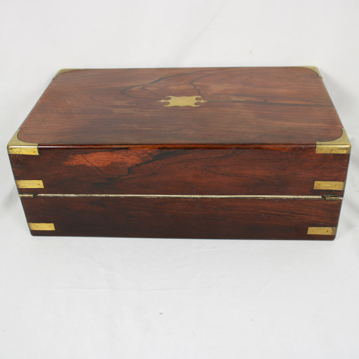 Antique 19th Century Rosewood Brass Bound Lap Writing Desk Slope