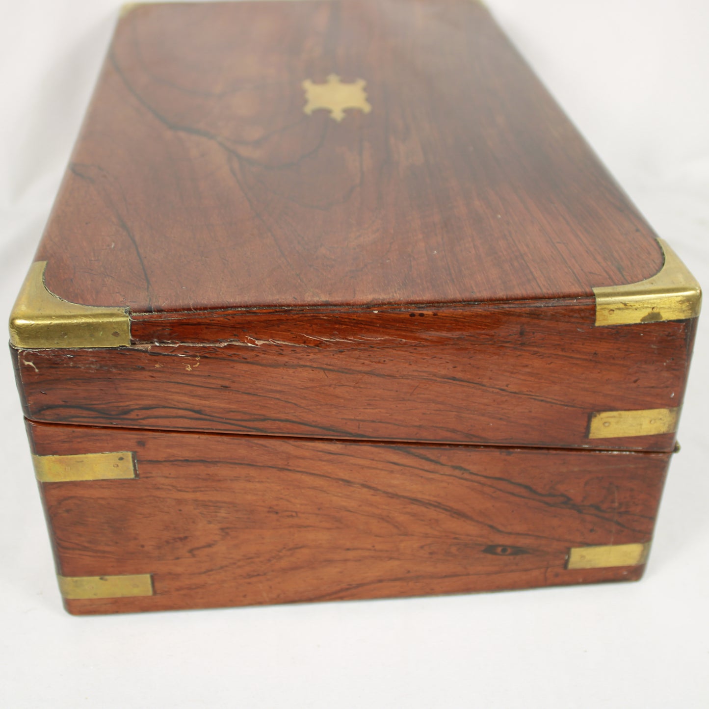 Antique 19th Century Rosewood Brass Bound Lap Writing Desk Slope