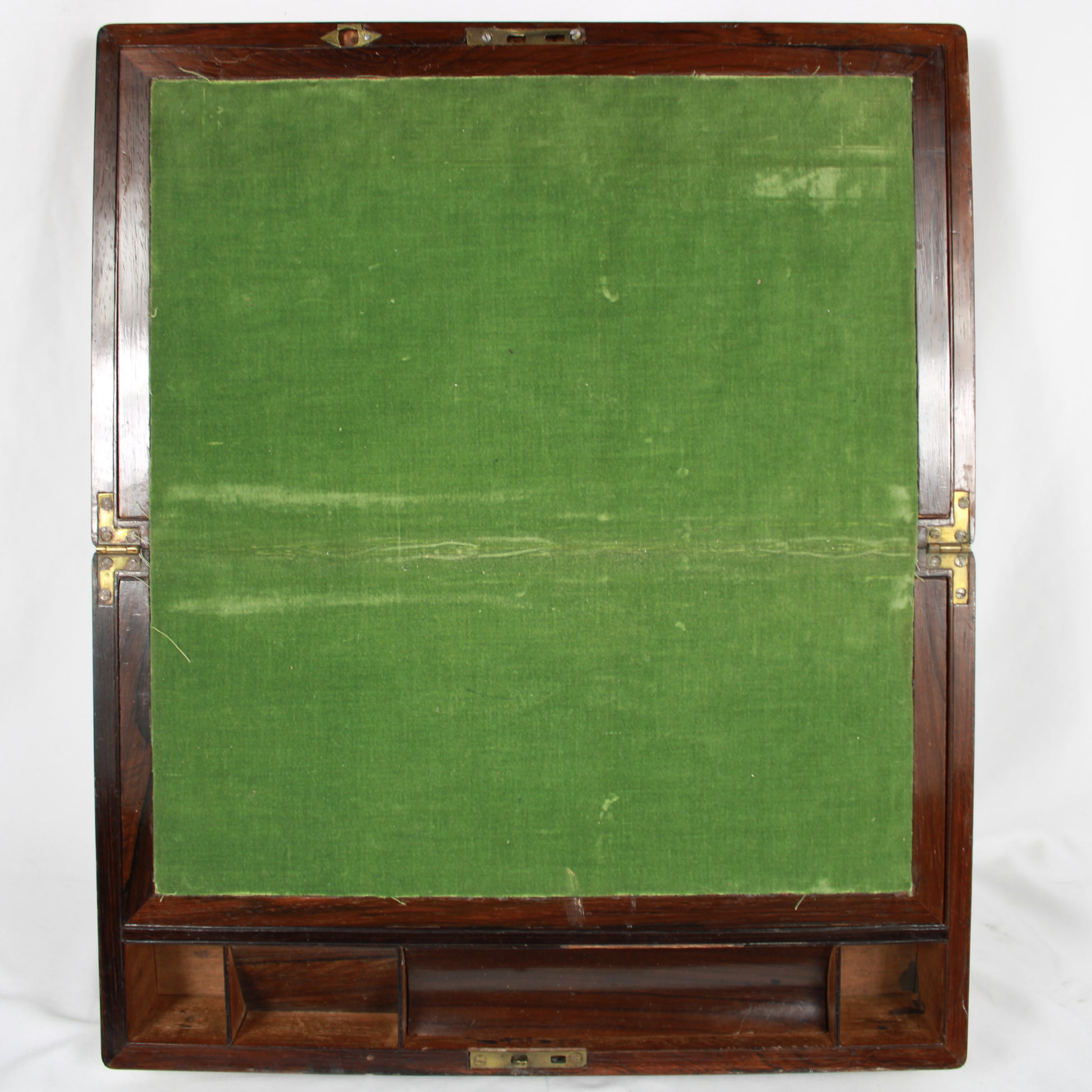 Antique 19th Century Rosewood Brass Bound Lap Writing Desk Slope