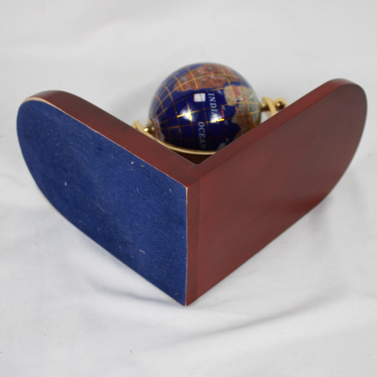 Inlay Globe Bookends with Brass Finish Hardware