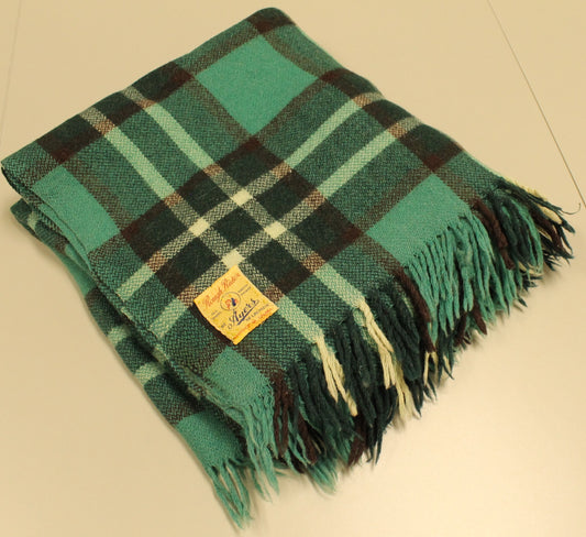 100% Pure Wool Vintage Plaid Throw – Handcrafted in Canada