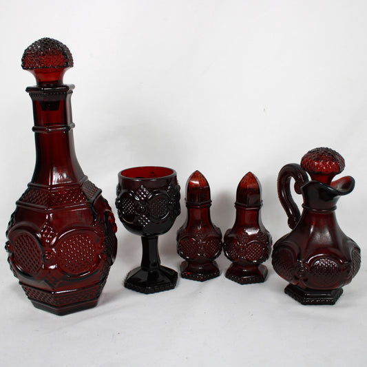 Avon 1876 Cape Cod Ruby Red Glass Set (5 Pieces)