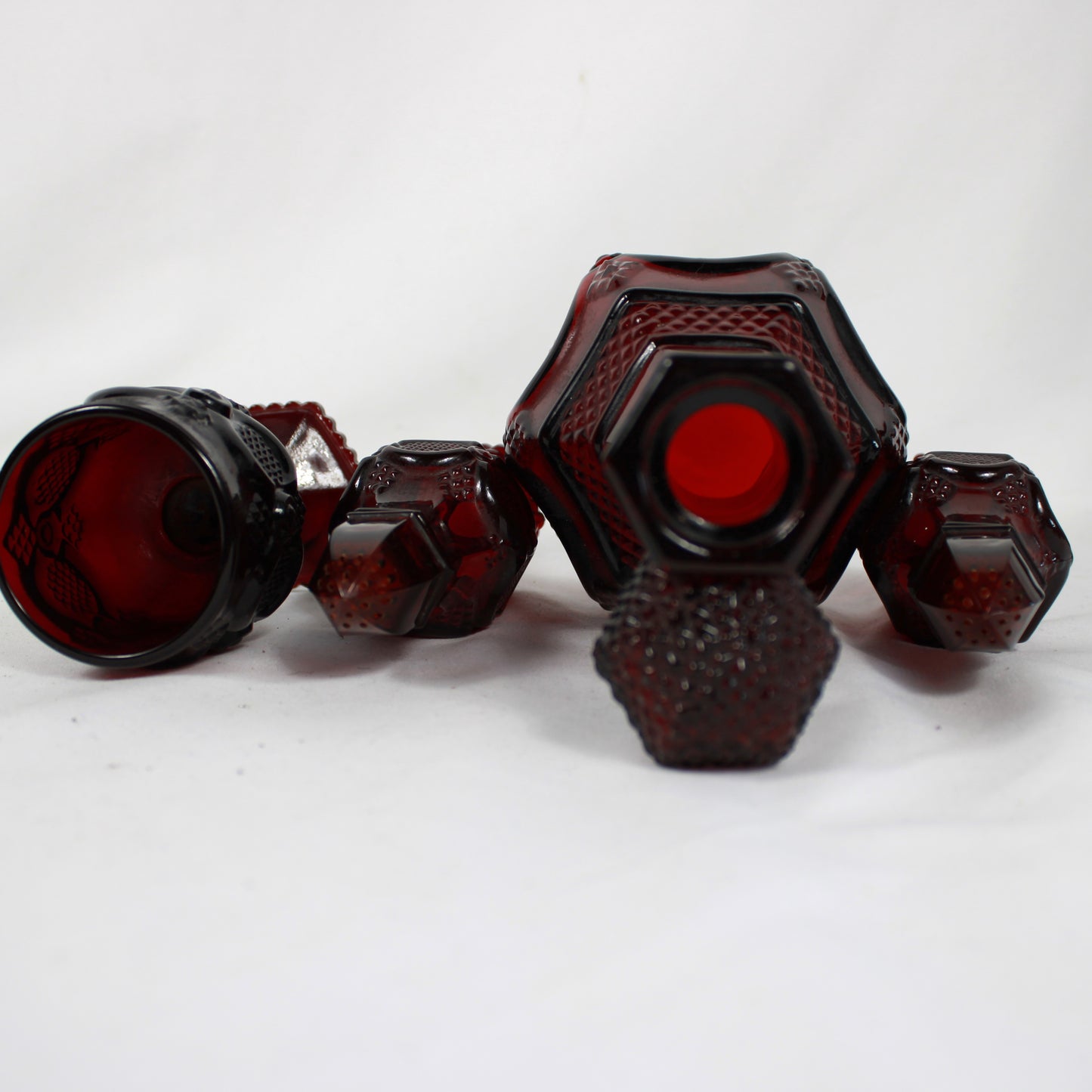 Avon 1876 Cape Cod Ruby Red Glass Set (5 Pieces)