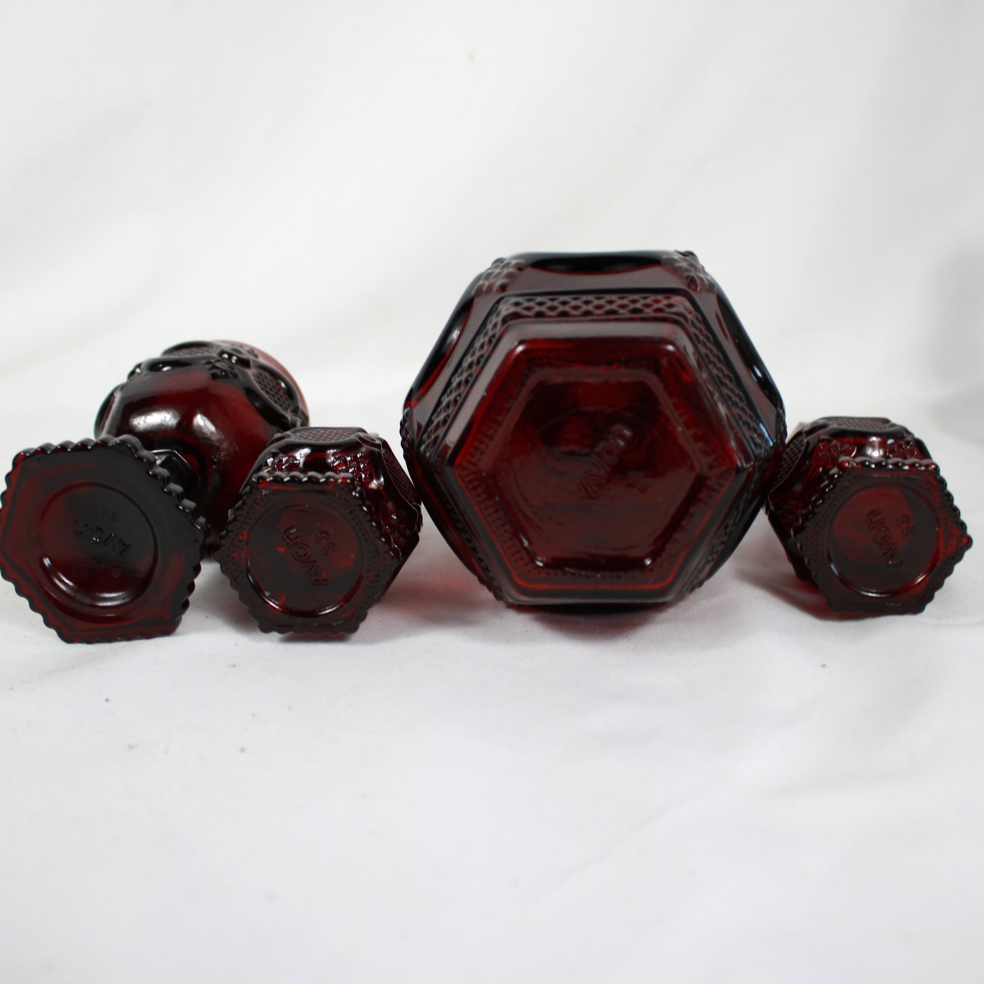 Avon 1876 Cape Cod Ruby Red Glass Set (5 Pieces)
