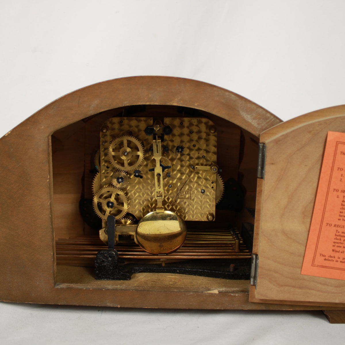 Savoy Wooden Mantel Clock with Jerger Movement and Original Accessories