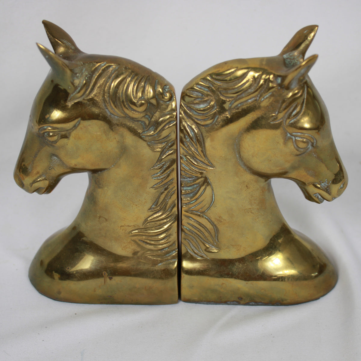 Brass Horse Head Bookends - Pair (Made in Korea)