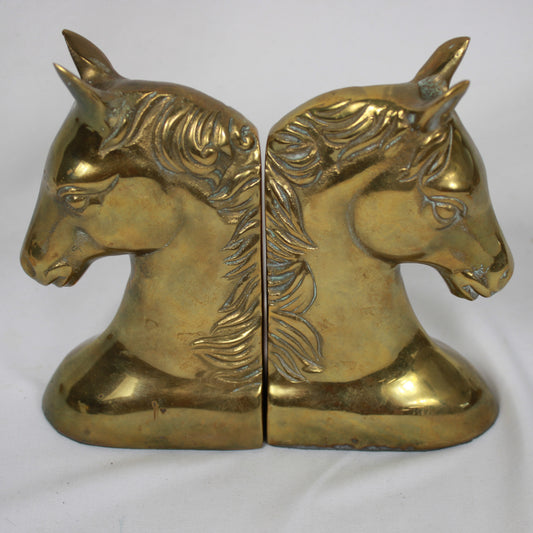 Brass Horse Head Bookends - Pair (Made in Korea)