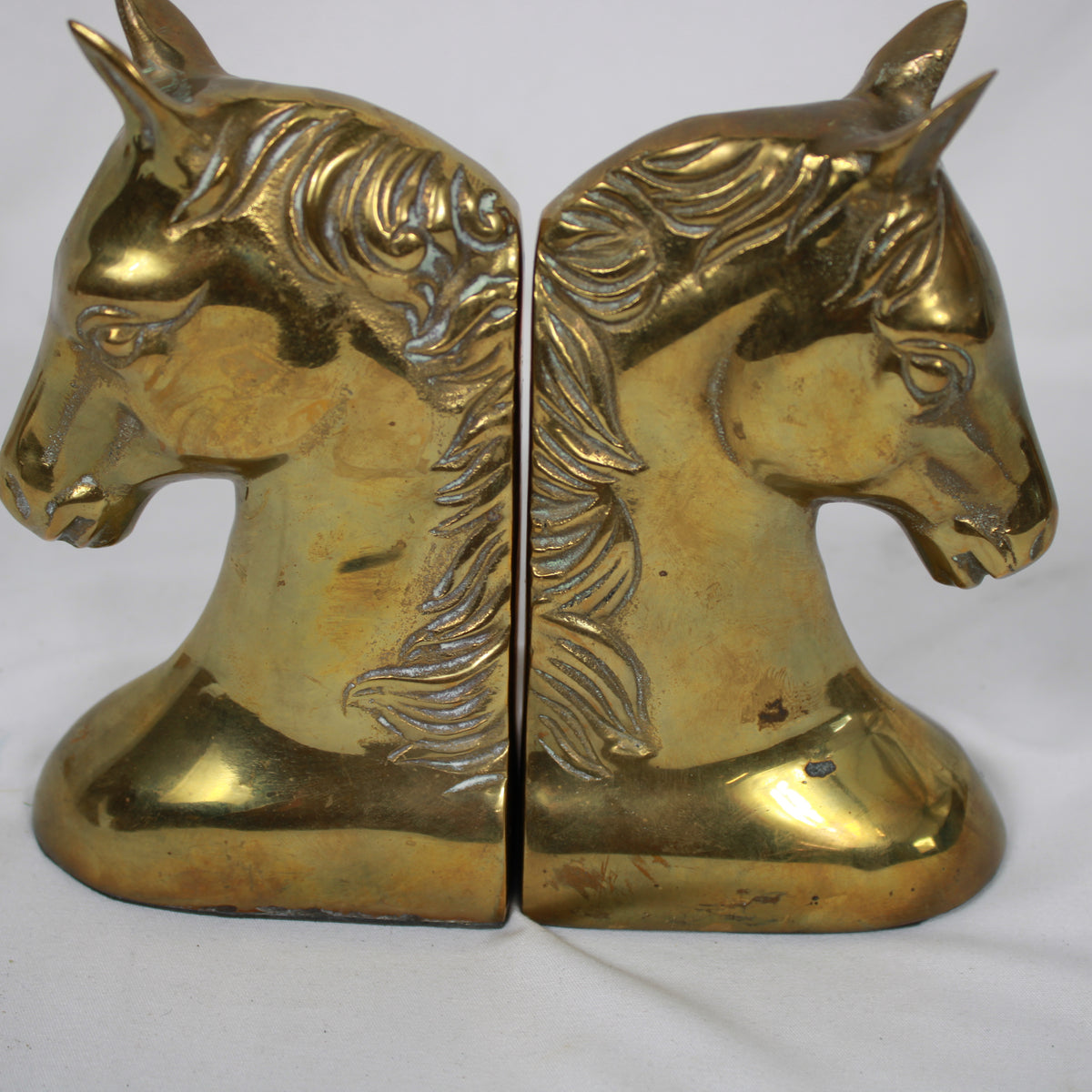 Brass Horse Head Bookends - Pair (Made in Korea)