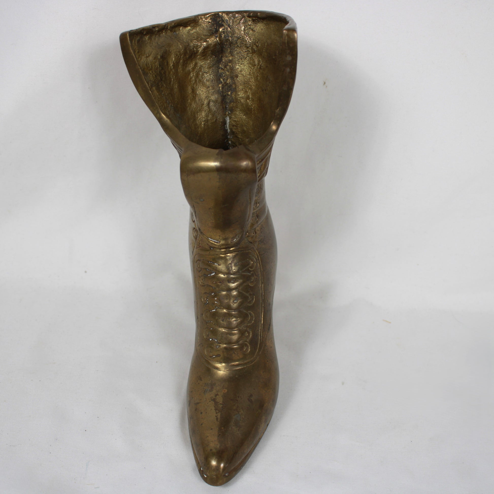 Solid Brass High-Heel Victorian Shoe Planter Figurine