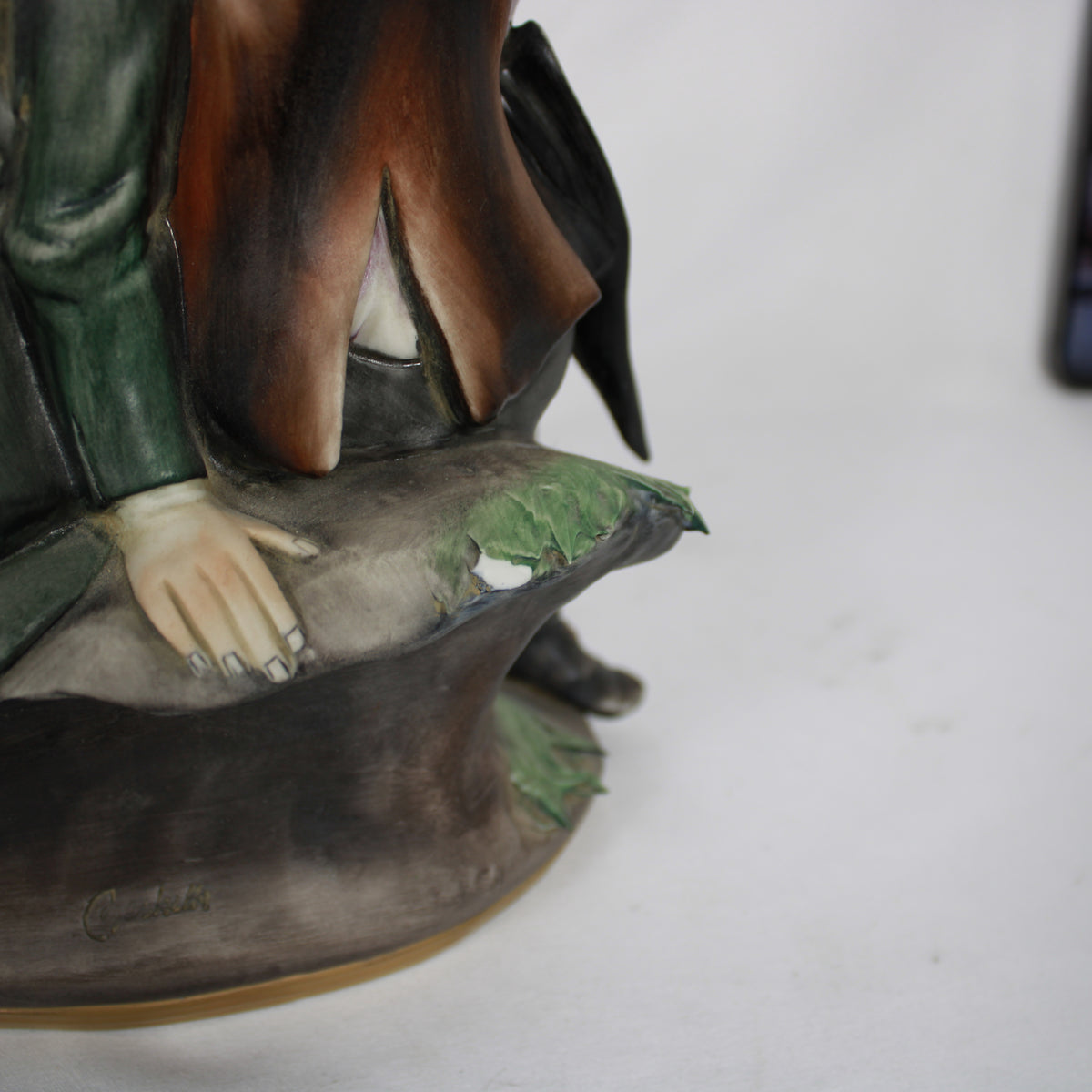 Italian Capodimonte Style Porcelain Figurine - Two Elderly Gentlemen / Friends