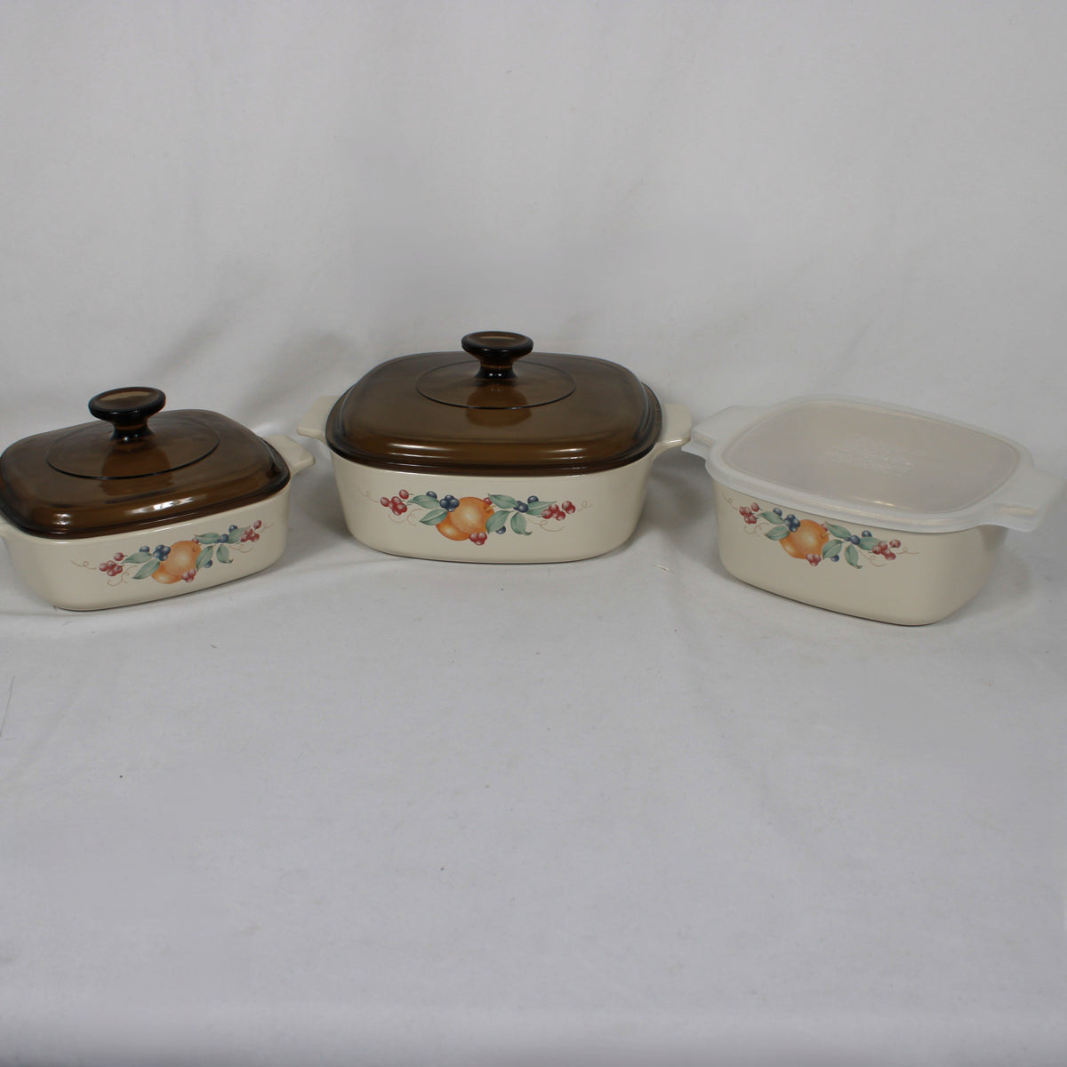 Corning Ware Peach Garland Casserole Set with Lids (6-Piece Set)
