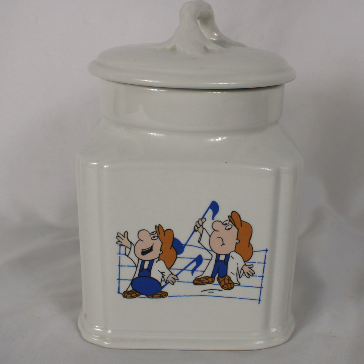 Vintage Royal Winton Tetley Tea Folk Ceramic Biscuit Jar / Storage Canister