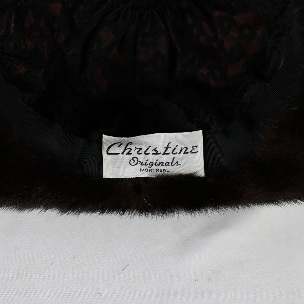 Vintage Christine Originals Montreal Brown Mink Fur Cloche Hat