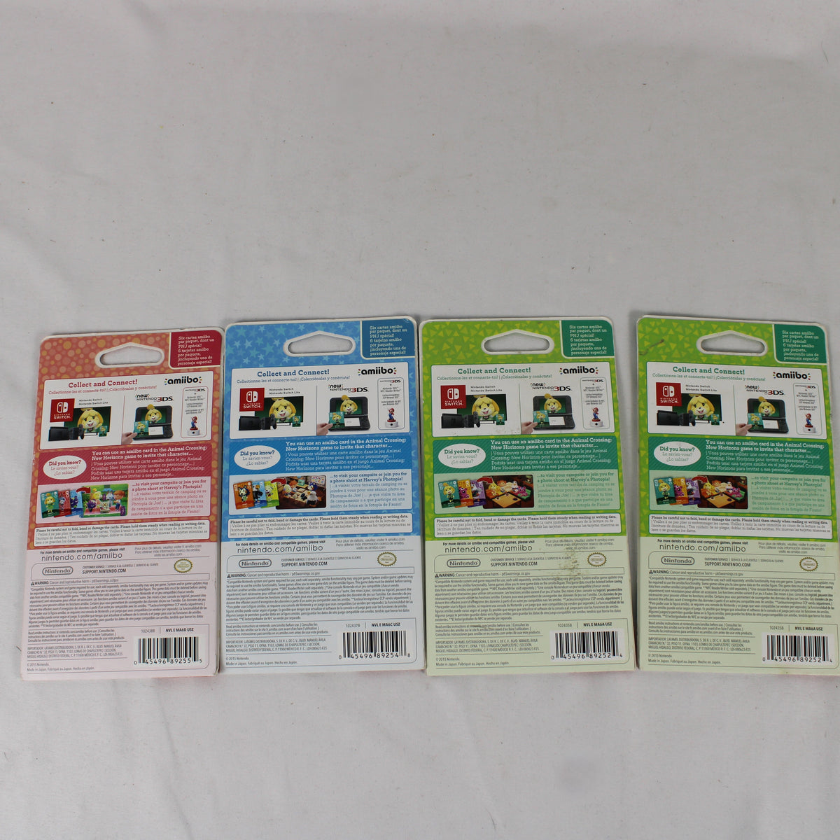 Nintendo Animal Crossing amiibo Cards Booster Pack Lot - Series 1, 3 & 4 (4 Sealed Packs)