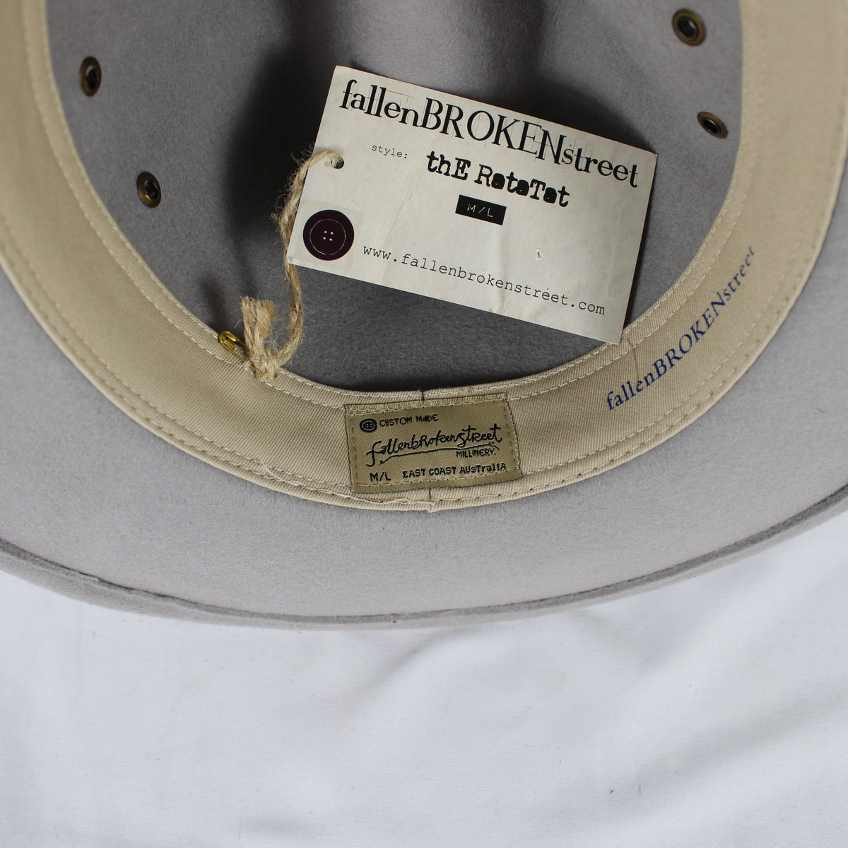Fallen Broken Street The Ratatat Wool Felt Fedora Hat Grey Size M/L NWT